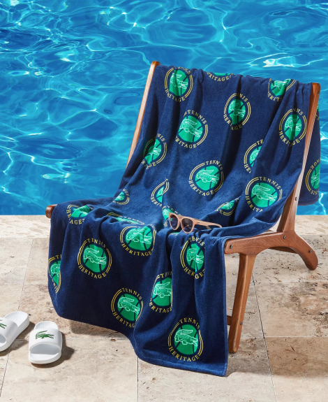 Пляжное полотенце Lacoste 1159863295 (Синий One size)