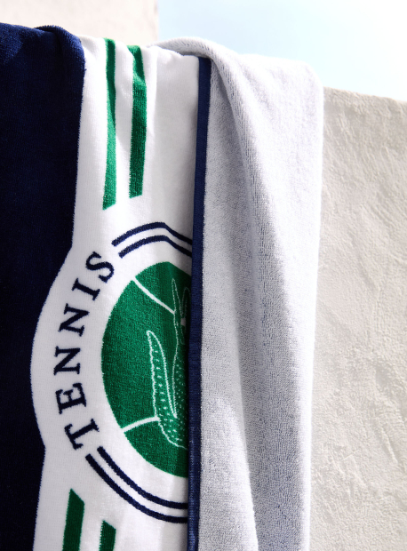 Пляжний рушник Lacoste з принтом 1159864736 (Синій One size)