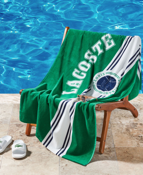 Пляжное полотенце Lacoste с принтом 1159864739 (Зеленый One size)