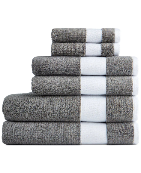 Комплект полотенец Lacoste Heritage Towels набор из 6 шт 1159865044 (Серый One size)