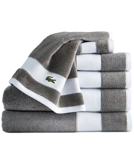 Комплект полотенец Lacoste Heritage Towels набор из 6 шт 1159865044 (Серый One size)
