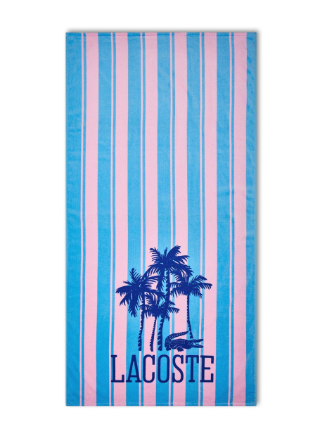 Пляжное полотенце Lacoste Home Palm Trees Cotton Beach Towel 1161391700 (Розовый/Голубой One size)