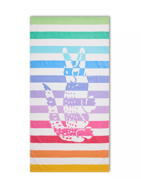 Пляжное полотенце Lacoste Striped Crocodile Print Cotton Beach Towel 1161394370 (Разные цвета One size)