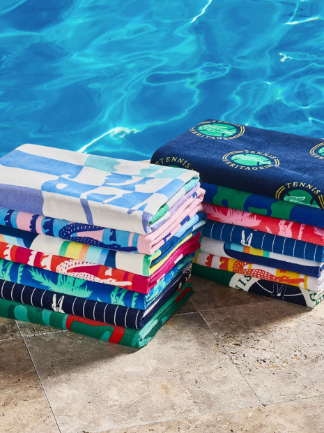 Пляжное полотенце Lacoste Striped Crocodile Print Cotton Beach Towel 1161394370 (Разные цвета One size)
