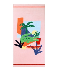 Пляжное полотенце Lacoste Home Palm Croc Cotton Beach Towel 1159808857 (Розовый, One size)