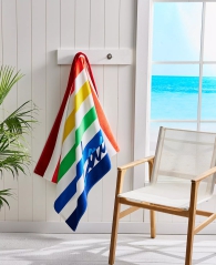 Пляжное полотенце Lacoste Home Script Logo Striped Cotton Beach Towel 1159813858 (Разные цвета, One size)