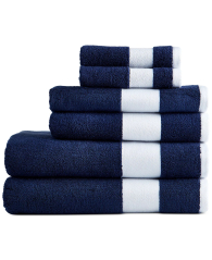 Комплект рушників Lacoste Home Heritage Sport Stripe Logo набір з 6 шт 1159840576 (Синій One size)