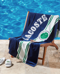 Пляжний рушник Lacoste з принтом 1159864736 (Синій One size)