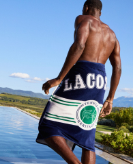 Пляжний рушник Lacoste з принтом 1159864736 (Синій One size)
