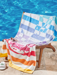 Пляжное полотенце Lacoste Striped Crocodile Print Cotton Beach Towel 1161394370 (Разные цвета One size)