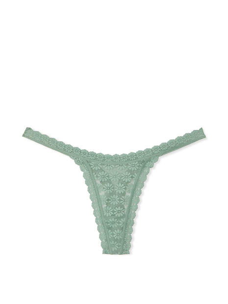 Кружевные трусики тонг Victoria's Secret 1159838130 (Зеленый L)