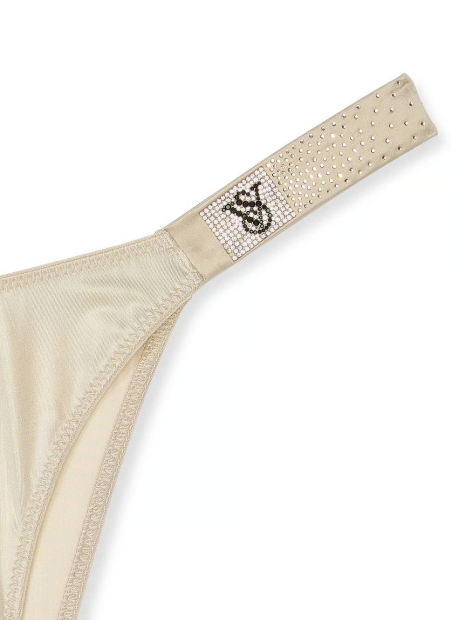 Трусики зі стразами Victoria's Secret бразилії 1159838142 (Бежевий L)