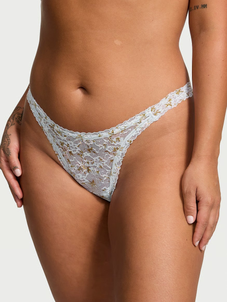 Мереживні трусики бразилії Victoria's Secret 1159838212 (Блакитний L)