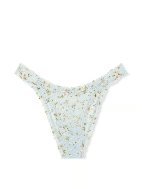 Мереживні трусики бразилії Victoria's Secret 1159838212 (Блакитний L)