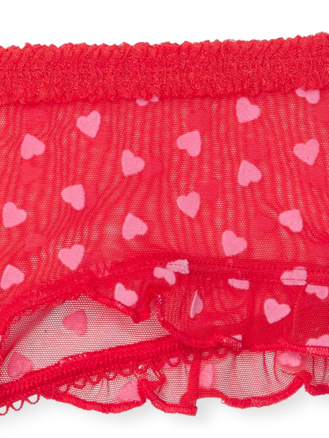 Сітчасті трусики чики Victoria's Secret з рюшами 1159838291 (Червоний L)