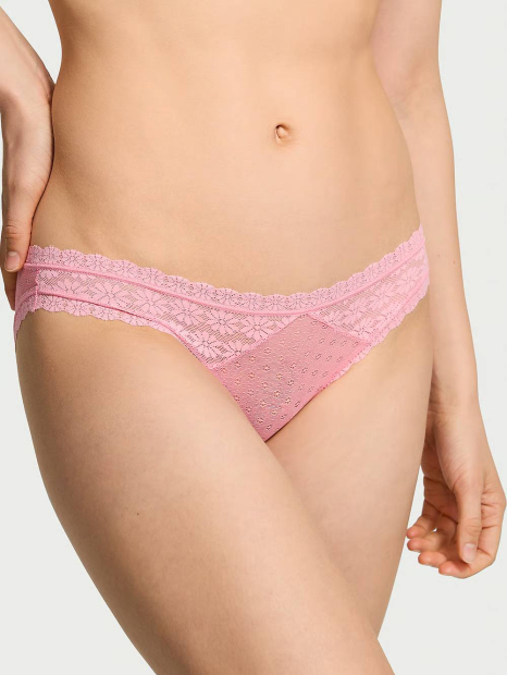 Кружевные трусики бикини Victoria's Secret 1159838384 (Розовый XL)