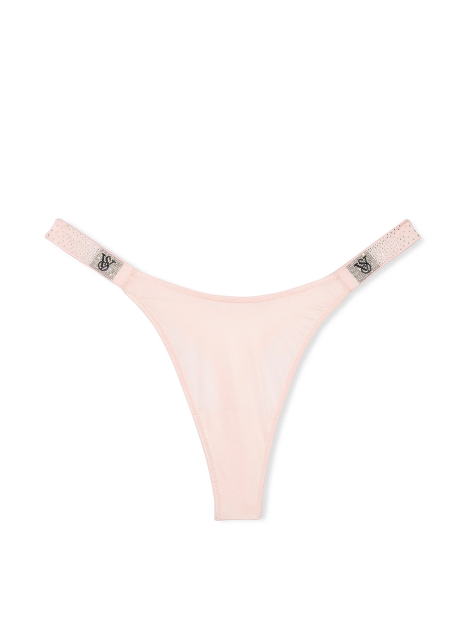 Трусики зі стразами Victoria's Secret тонг 1159839589 (Рожевий L)
