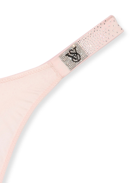Трусики зі стразами Victoria's Secret тонг 1159839589 (Рожевий L)