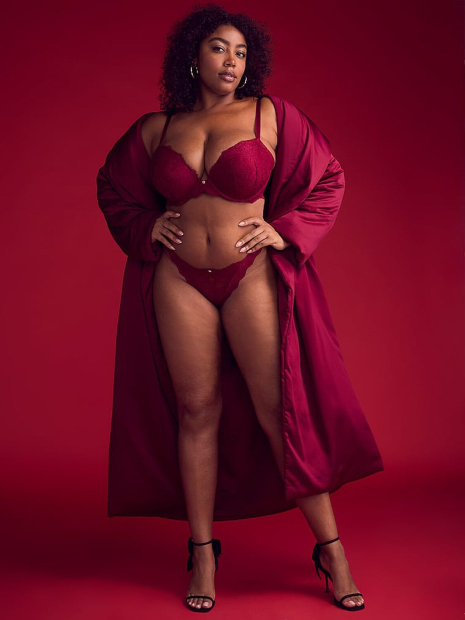 Мереживні трусики бразилії Victoria's Secret 1159838584 (Рожевий XL)