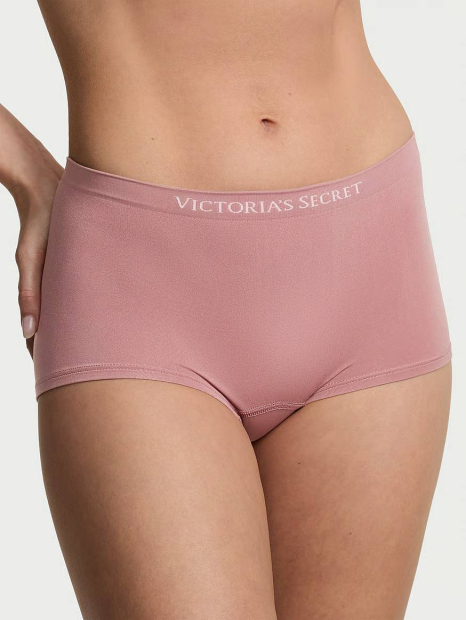 Женские бесшовные трусики шортики Victoria's Secret 1159838625 (Розовый M)