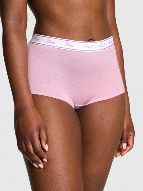 Женские блестящие трусики шортики Victoria's Secret Pink 1159838628 (Розовый XL)