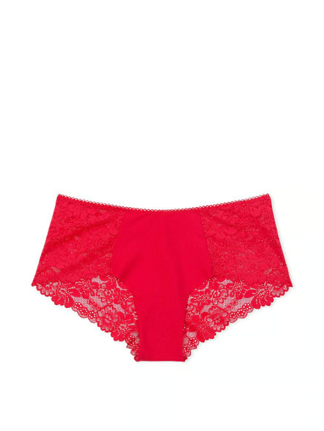 Женские трусики чики Victoria's Secret Pink с кружевом 1159838660 (Красный L)