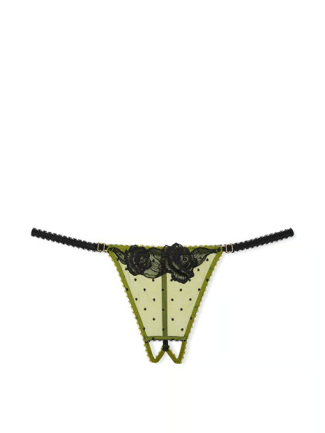 Кружевные трусики стринги Victoria's Secret 1159840597 (Зеленый M)