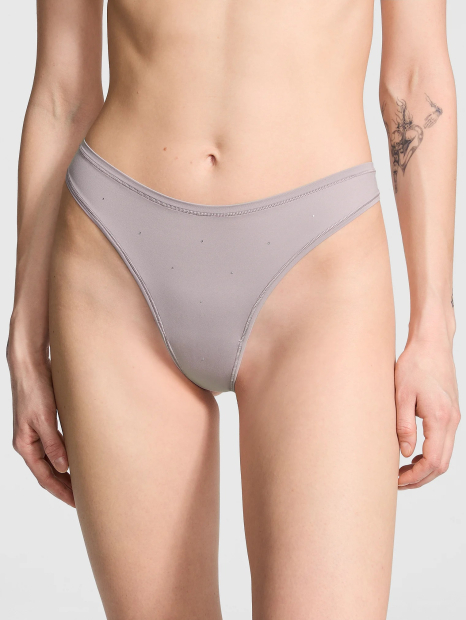 Женские трусики тонг Victoria's Secret Pink со стразами 1159838682 (Сиреневый L)