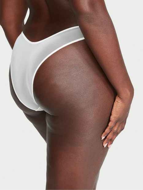 Сітчасті трусики бразилії Victorias Secret з вишивкою 1159838910 (Молочний XS)