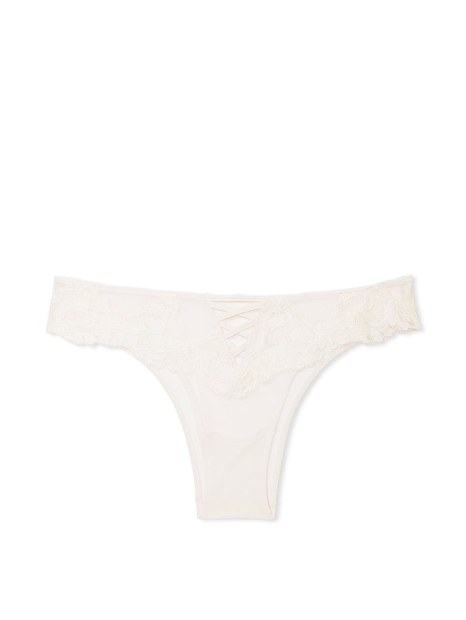 Сітчасті трусики бразилії Victorias Secret з вишивкою 1159838910 (Молочний XS)