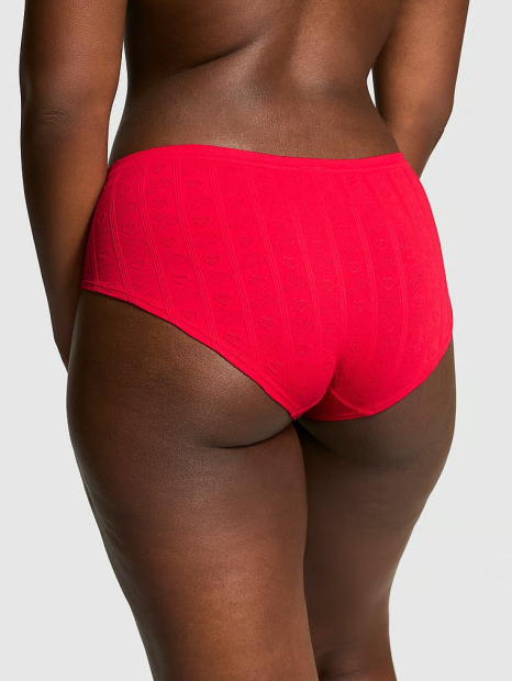 Женские трусики хипхаггеры Victoria's Secret PINK с узором 1159839243 (Красный XS)