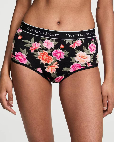 Женские трусики Victoria's Secret брифы с принтом 1159839417 (Черный XS)