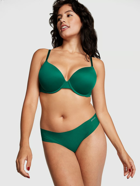 Бесшовные трусики тонг  Victoria's Secret Pink с логотипом 1159840228 (Зеленый M)
