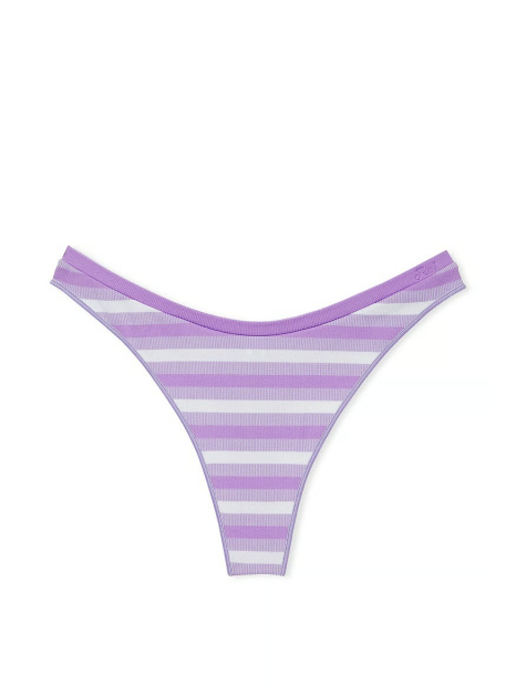Жіночі трусики тонг Victoria's Secret PINK в рубчик 1159840250 (бузковий S)