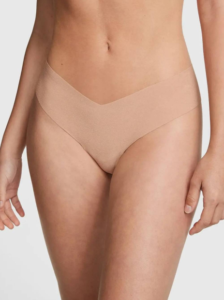 Бесшовные трусики тонг Victoria's Secret Pink 1159840294 (Бежевый S)
