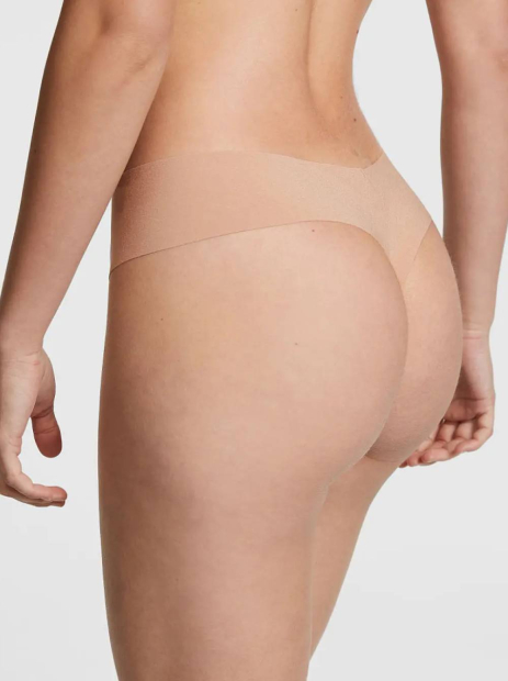 Бесшовные трусики тонг Victoria's Secret Pink 1159840294 (Бежевый S)