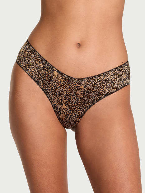 Женские гладкие трусики чики Victoria's Secret с эластичными ремешками 1159841304 (Леопардовый M)