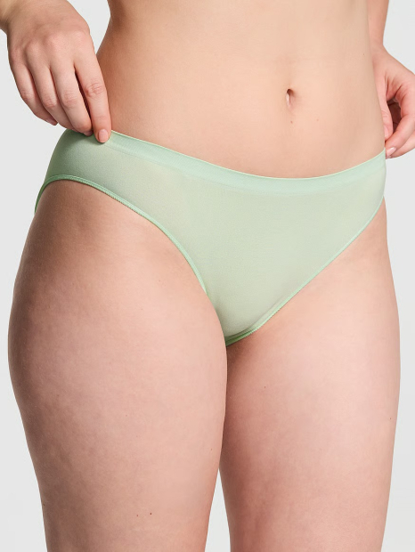 Трусики бікіні Victoria's Secret Pink із логотипом 1159841395 (Зелений M)