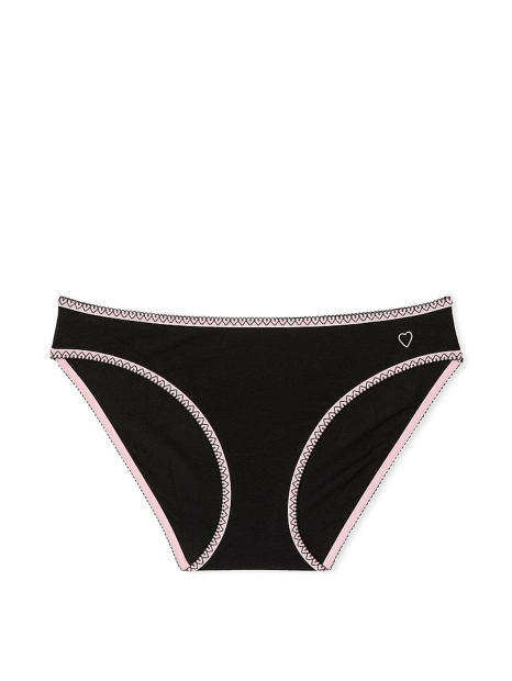 Женские трусики бикини Victoria's Secret с отделкой в ​​виде сердец 1159842172 (Черный XL)
