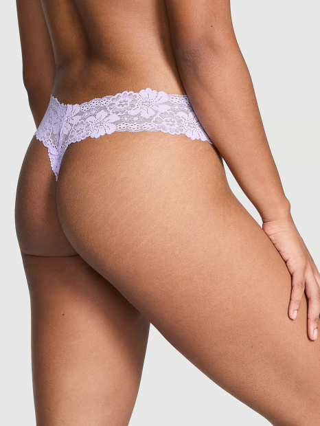 Женские кружевные трусики Victoria's Secret Pink тонг 1159842472 (Сиреневый XXL)