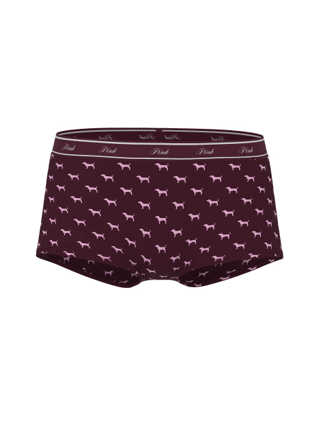 Женские трусики шортики Victoria's Secret Pink с принтом 1159844027 (Бордовый M)