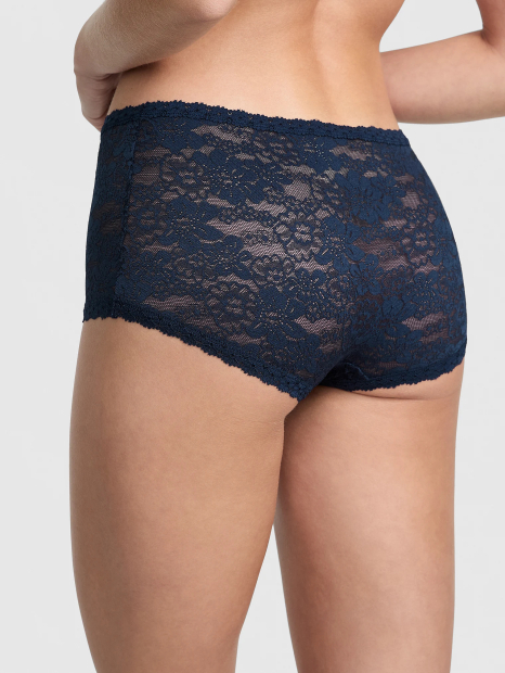 Кружевные трусики шортики Victoria's Secret Pink 1159844023 (Синий M)