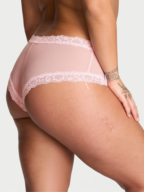 Шикарні трусики чики Victoria's Secret з блискучими міні-паєтками 1159844093 (Рожевий S)