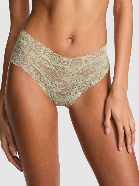 Мереживні трусики чіки Victoria's Secret PINK 1159844994 (Зелений XS)