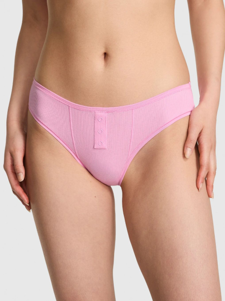 Жіночі трусики чики Victoria's Secret Pink в рубчик 1159845056 (Рожевий XXL)