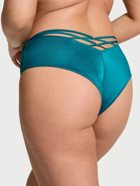 Гладкі трусики чики Victoria's Secret з ремінцями 1159845562 (Синій S)