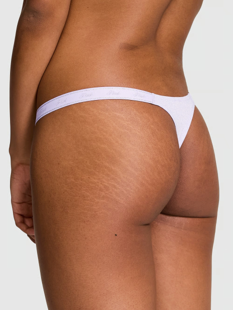 Трусики тонг Victoria's Secret Pink з шиммером 1159845798 (бузковий XXL)