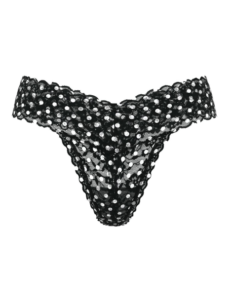 Мереживні трусики тонг Victoria's Secret 1159845861 (Чорний L)