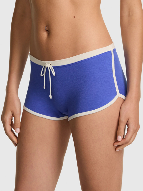 Женские трусики шортики Victoria's Secret Pink с логотипом 1159845879 (Синий L)