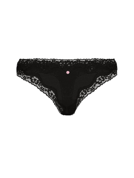Женские трусики тонг Victoria's Secret с кружевной отделкой 1159846575 (Черный S)